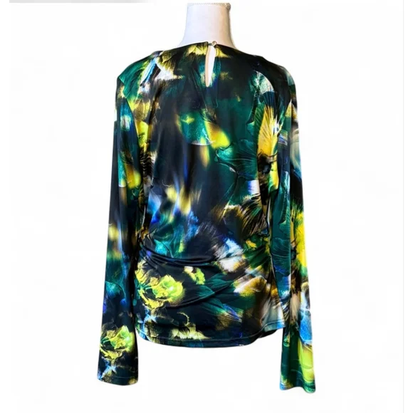 Karen Millen Abstract Cutout Top Size L Ruched Stretch Statement - Picture 2 of 4